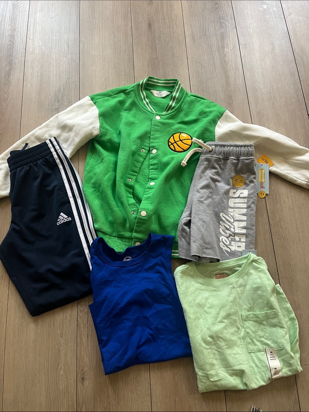 Green & White Varsity Jacket Bundlefor Kids - Unbranded
